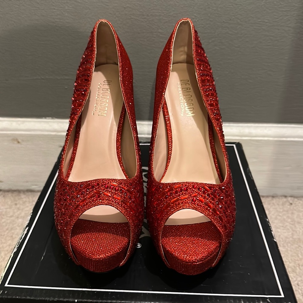 De Blossom Collection Red Glitter Heel
